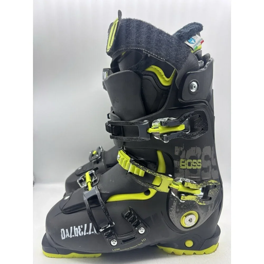 Dalbello Boss Ski Boots 25.5 / 298MM 7.5 Black Neon Green Snow Winter Sports
